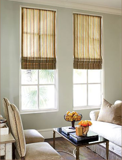 Roman shades, fabric shades, fabric window treatments with the easy operation of a shade.