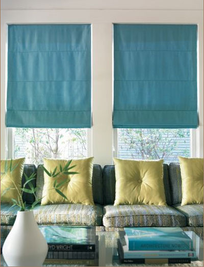 Roman shades, fabric shades, fabric window treatments with the easy operation of a shade.