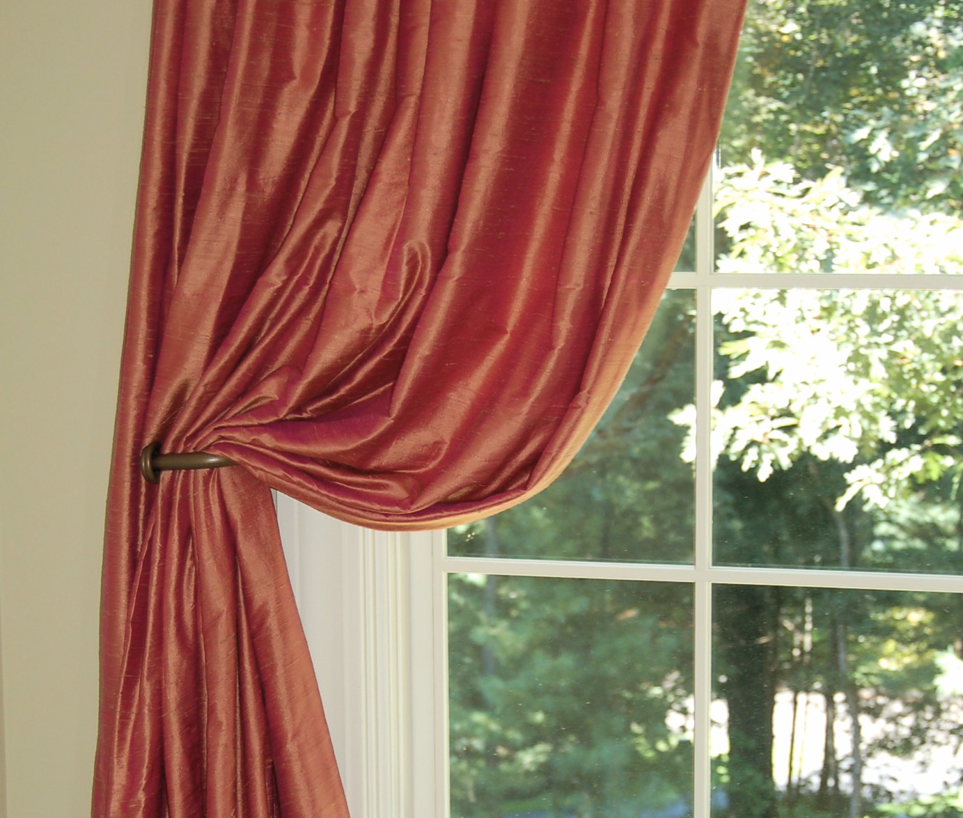 100% Dupioni Silk Drapes Burgundy Red 50X96 curtains NEW! 2 Panels